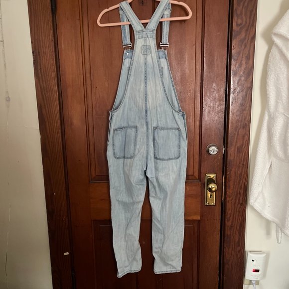 Gap Relaxed Denim Overalls, Light Indigo, S - Picture 4 of 9